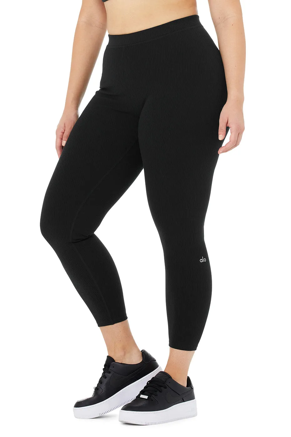 Ribbed High-Waist 7/8 Blissful Legging - Black