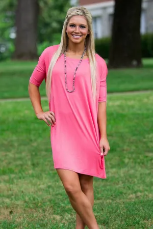 SALE-Half Sleeve Piko Tunic - Coral