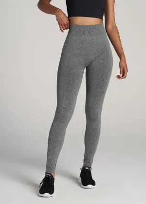 Seamless Leggings for Tall Women in Black & Grey Heather