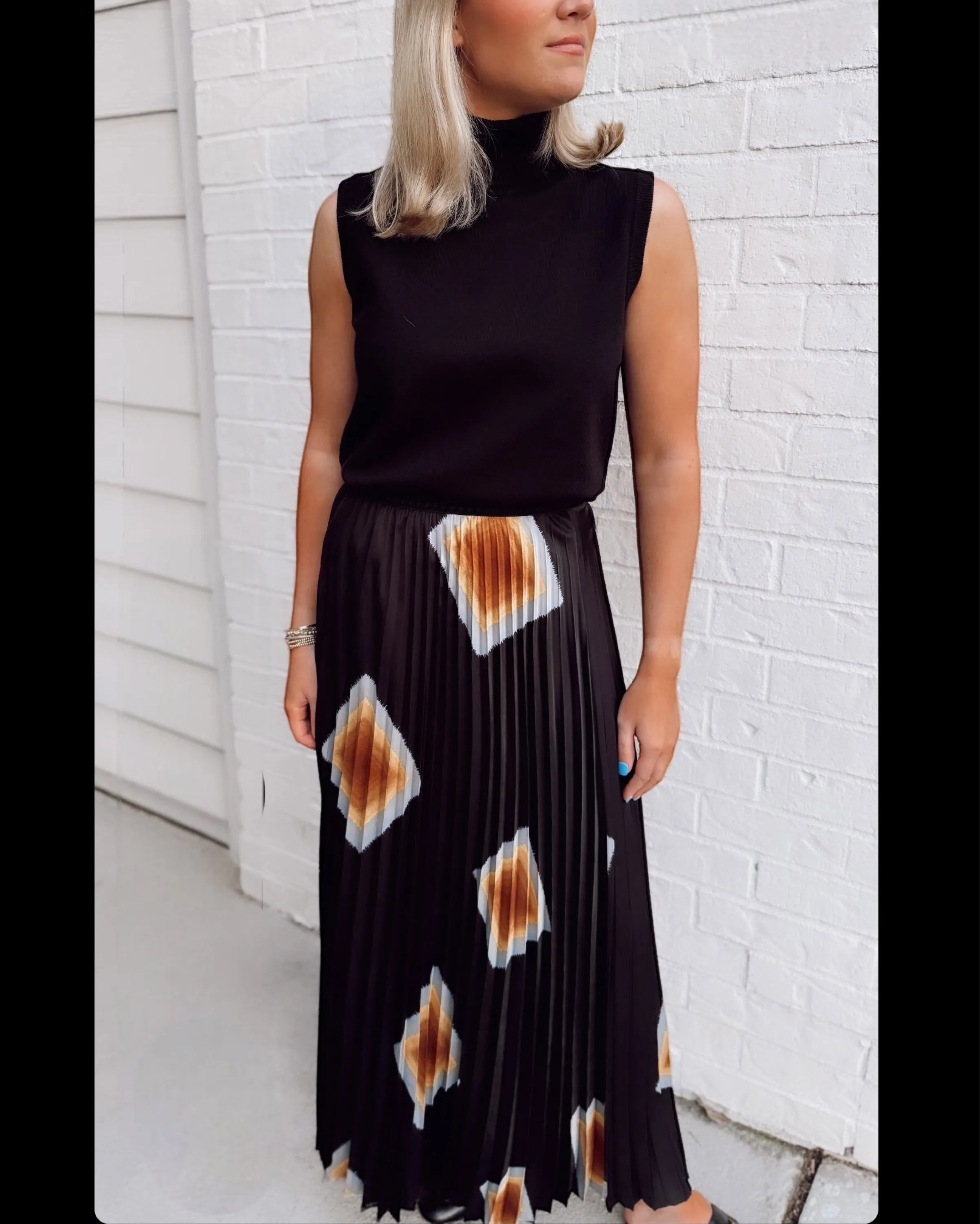 Shine Pleated Skirt