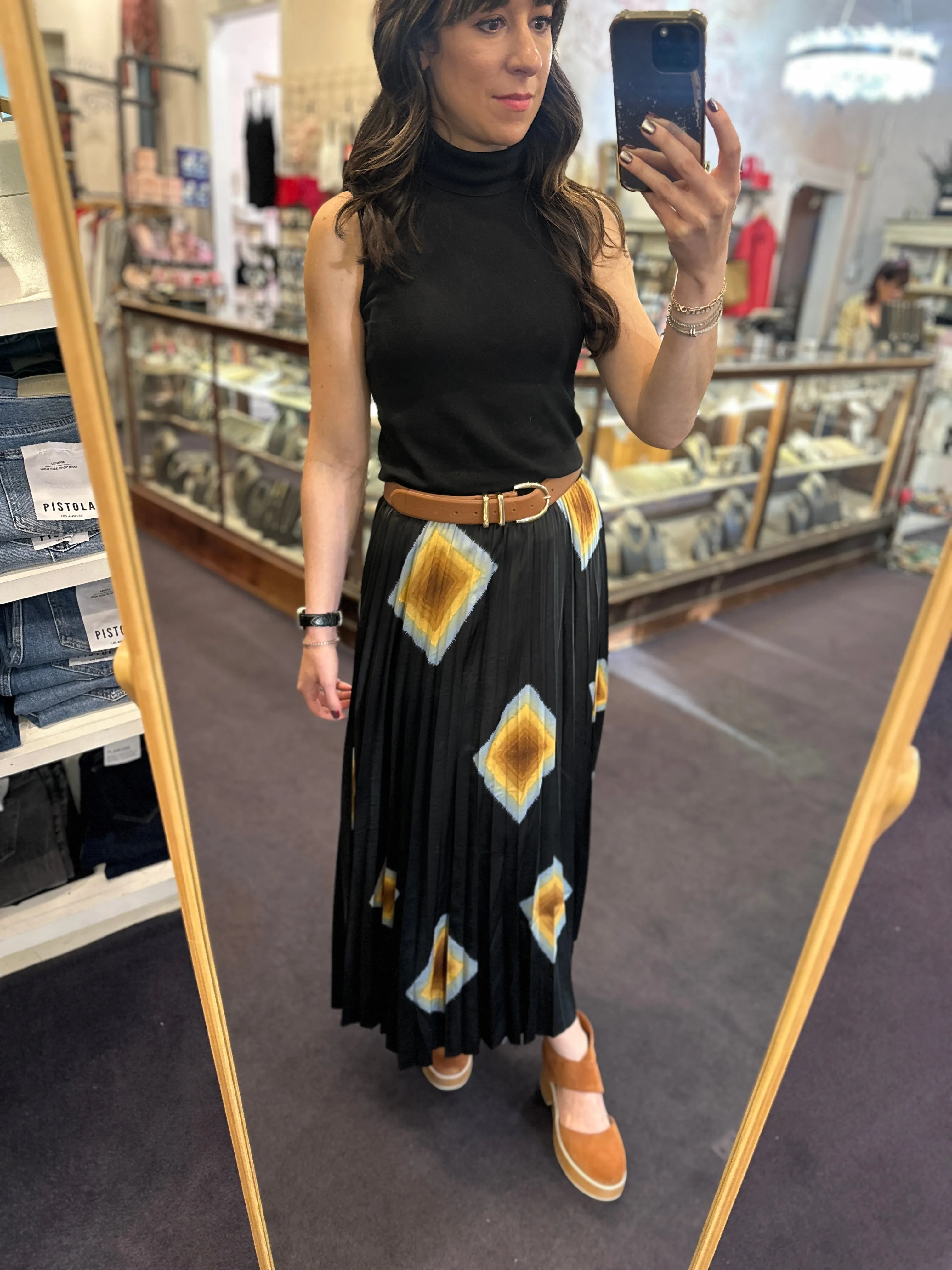 Shine Pleated Skirt