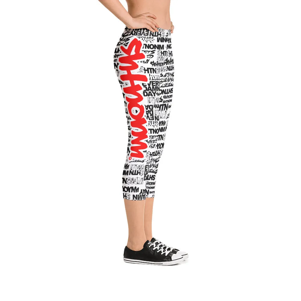 SHTNONM - CAPRI LEGGINGS (WHITE/RED)