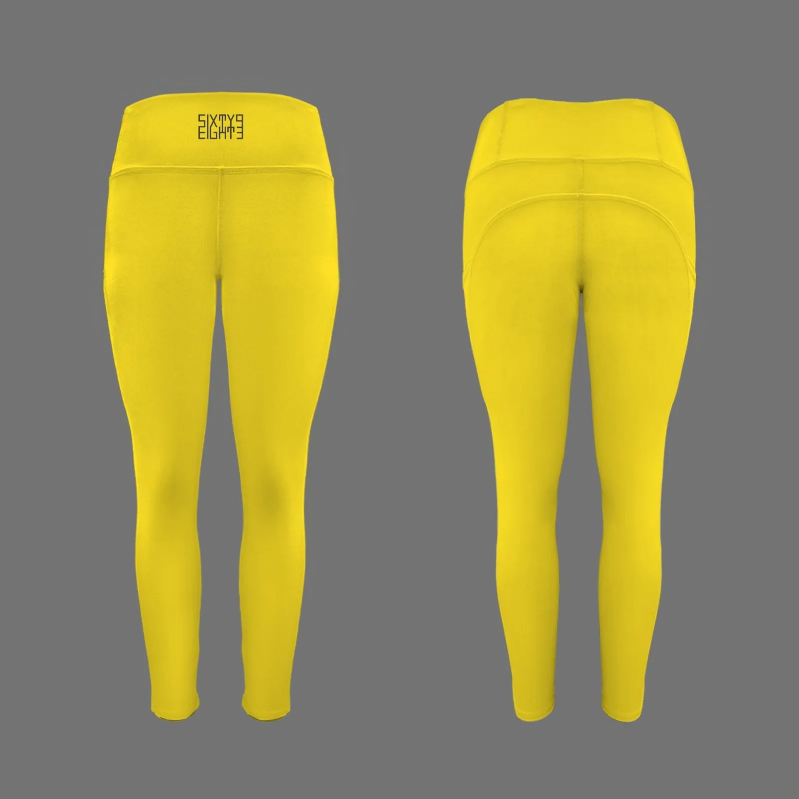 Sixty Eight 93 Logo Black High Waist Pockets Leggings