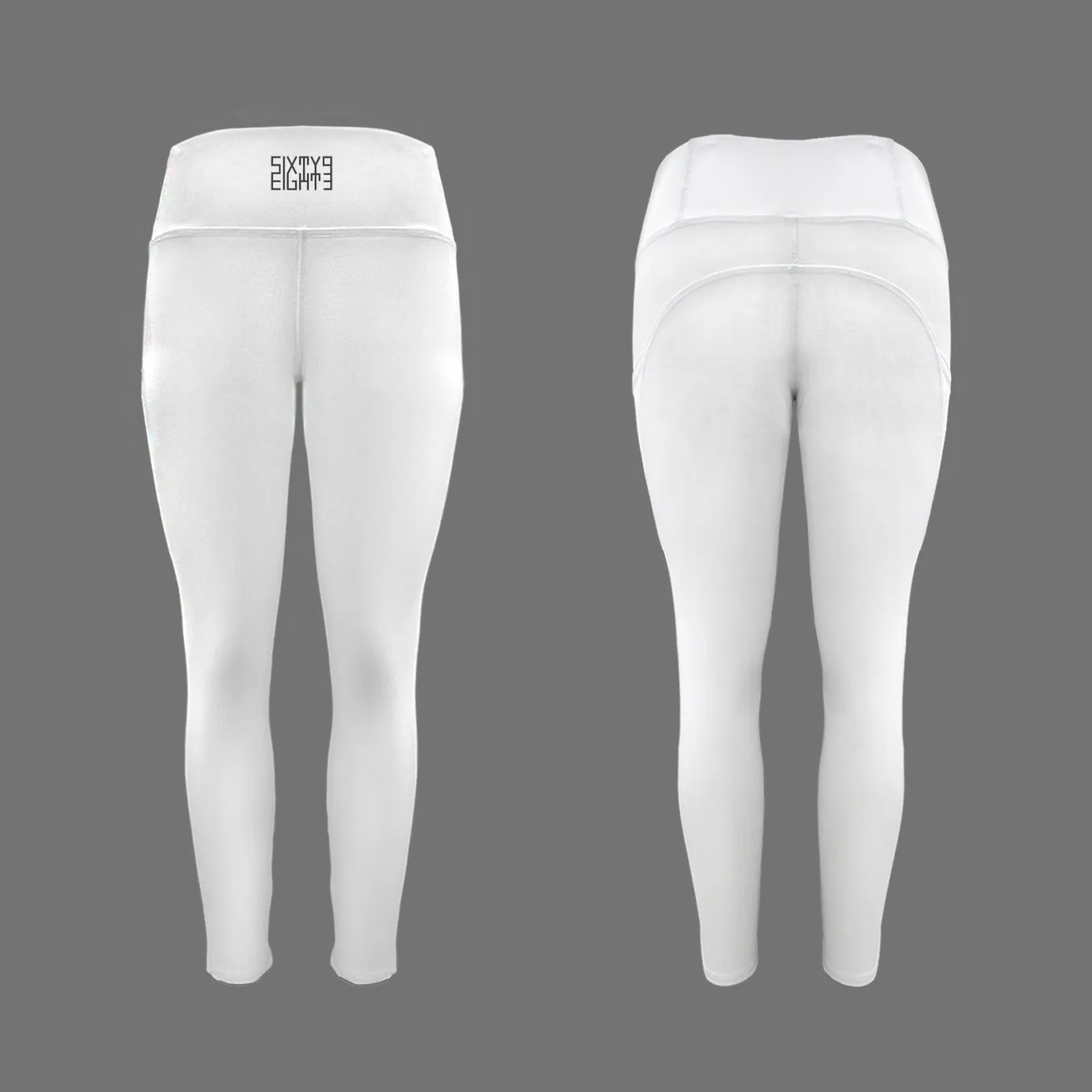 Sixty Eight 93 Logo Black High Waist Pockets Leggings