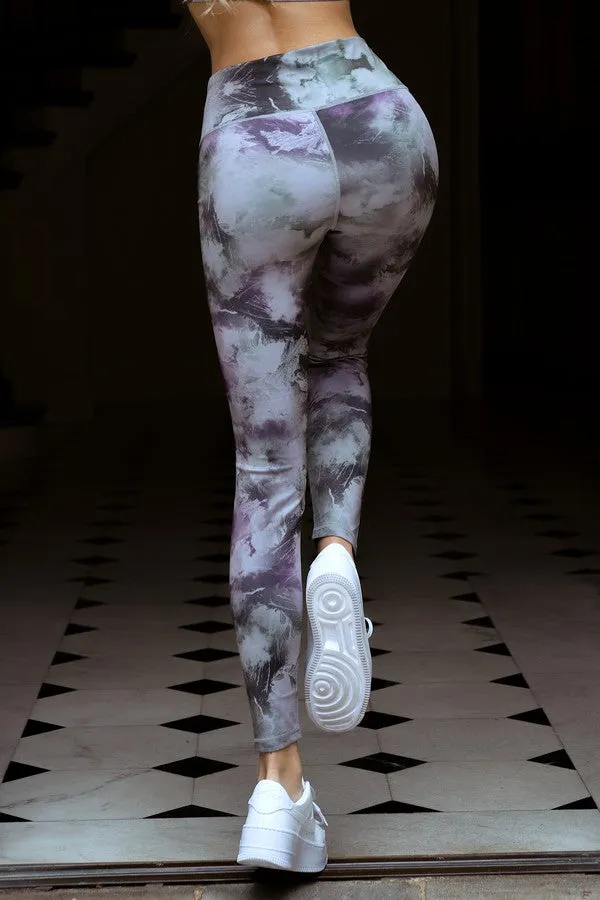 Smokey Purple Tie-Dye Leggings