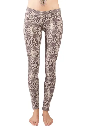 Snake Leggings - Cream Brown