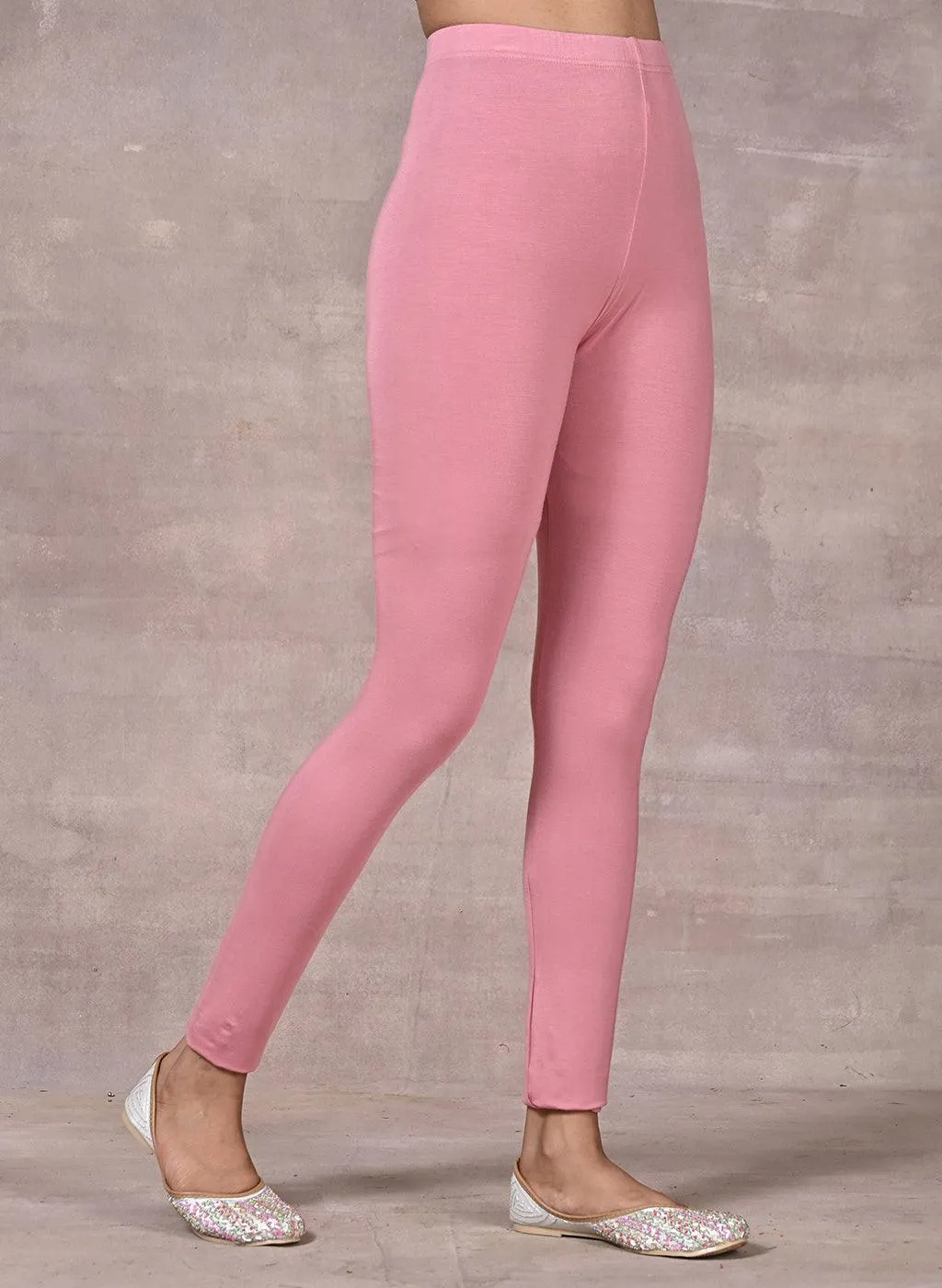 Sofia Rose Pink Skinny Fit Leggings for Women