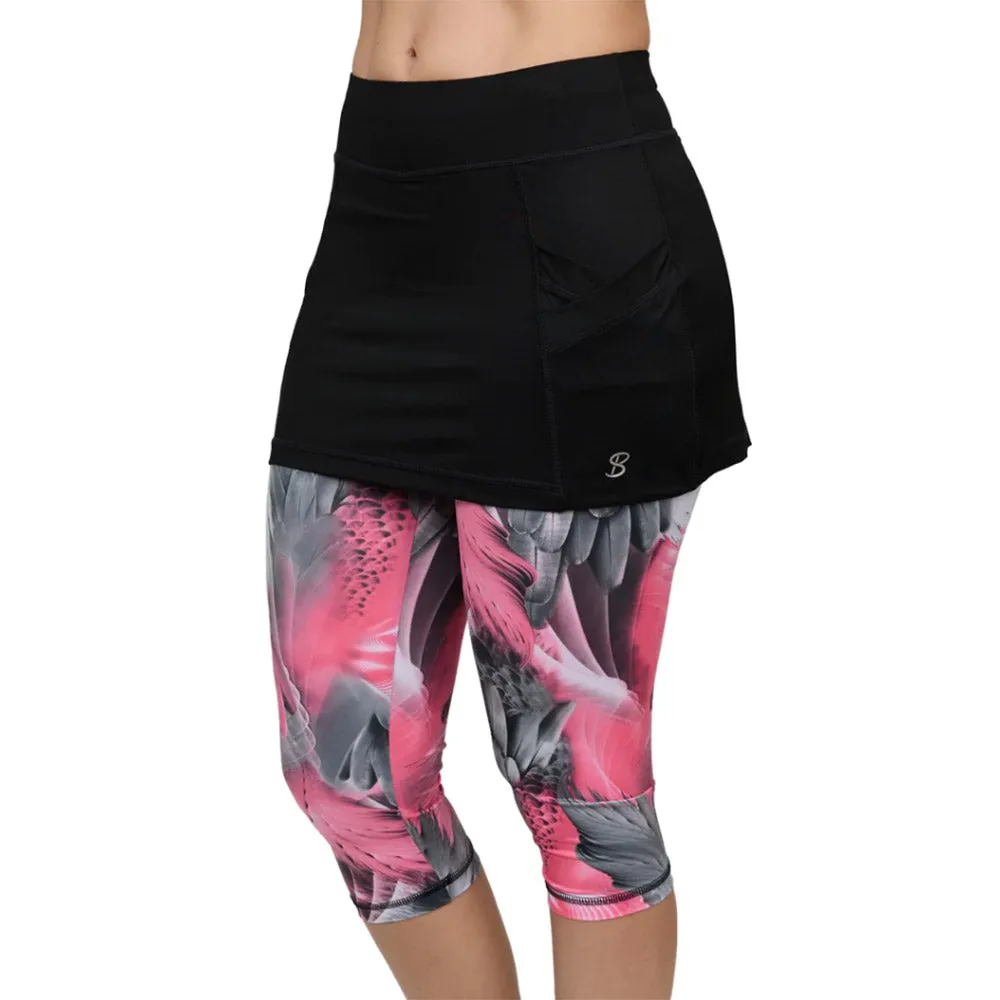 Sofibella UV Abaza Feather 13 in Womens Tennis Skirt With Capri Leggings