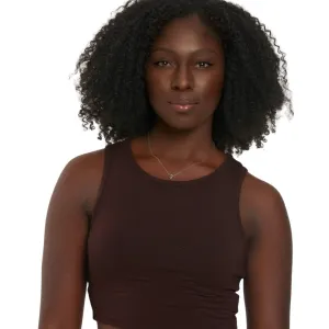 Soft Lounge Crop Eco-Modal Tank - Choc