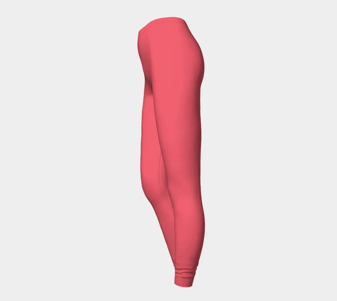 Solid Adult Leggings - Coral Pink
