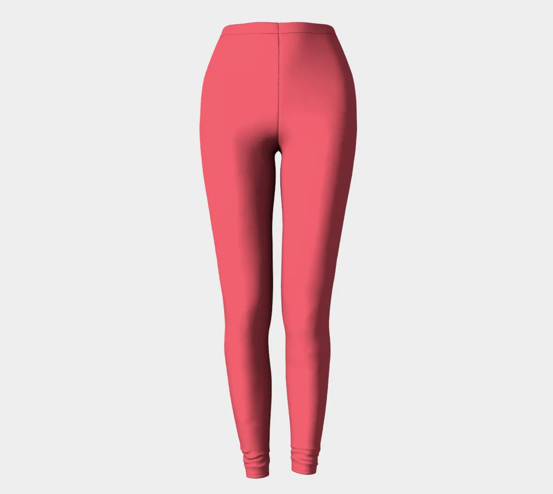 Solid Adult Leggings - Coral Pink