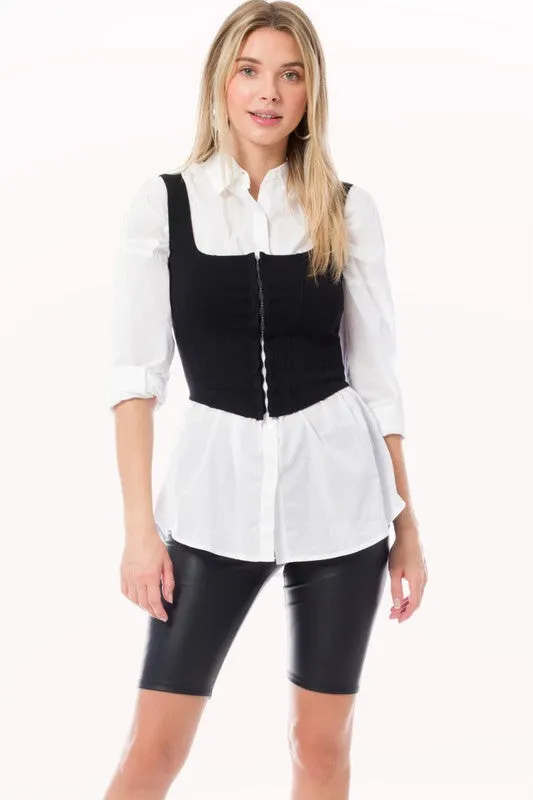 Solid Faux Leather Biker Shorts with Elastic Waist