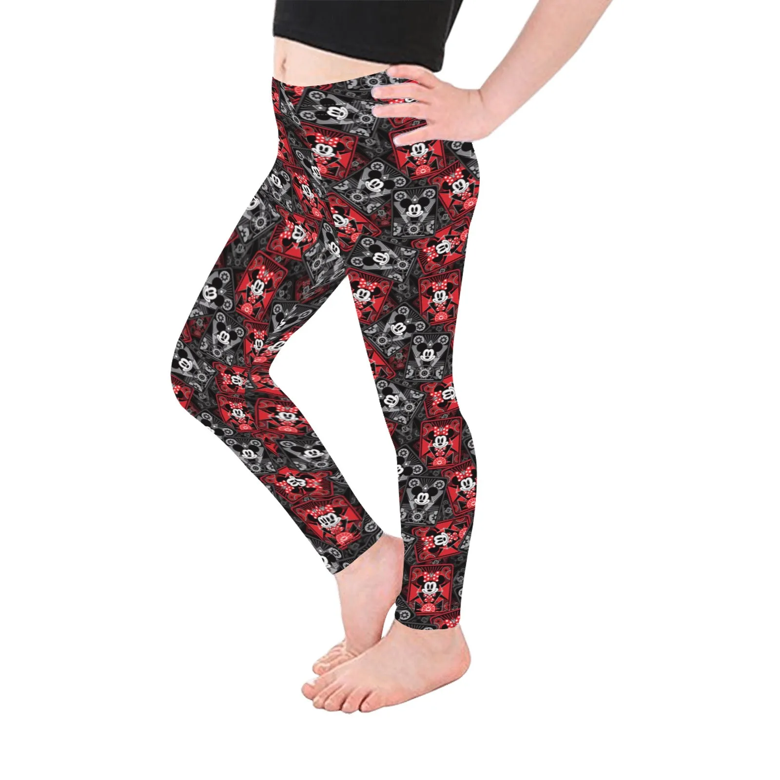 Steamboat Mickey And Minnie Cards Length Leggings