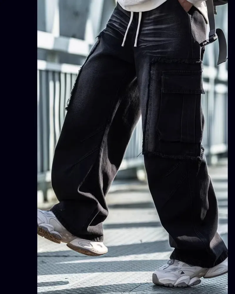 Streetwear Heavy Washed Straight Jeans