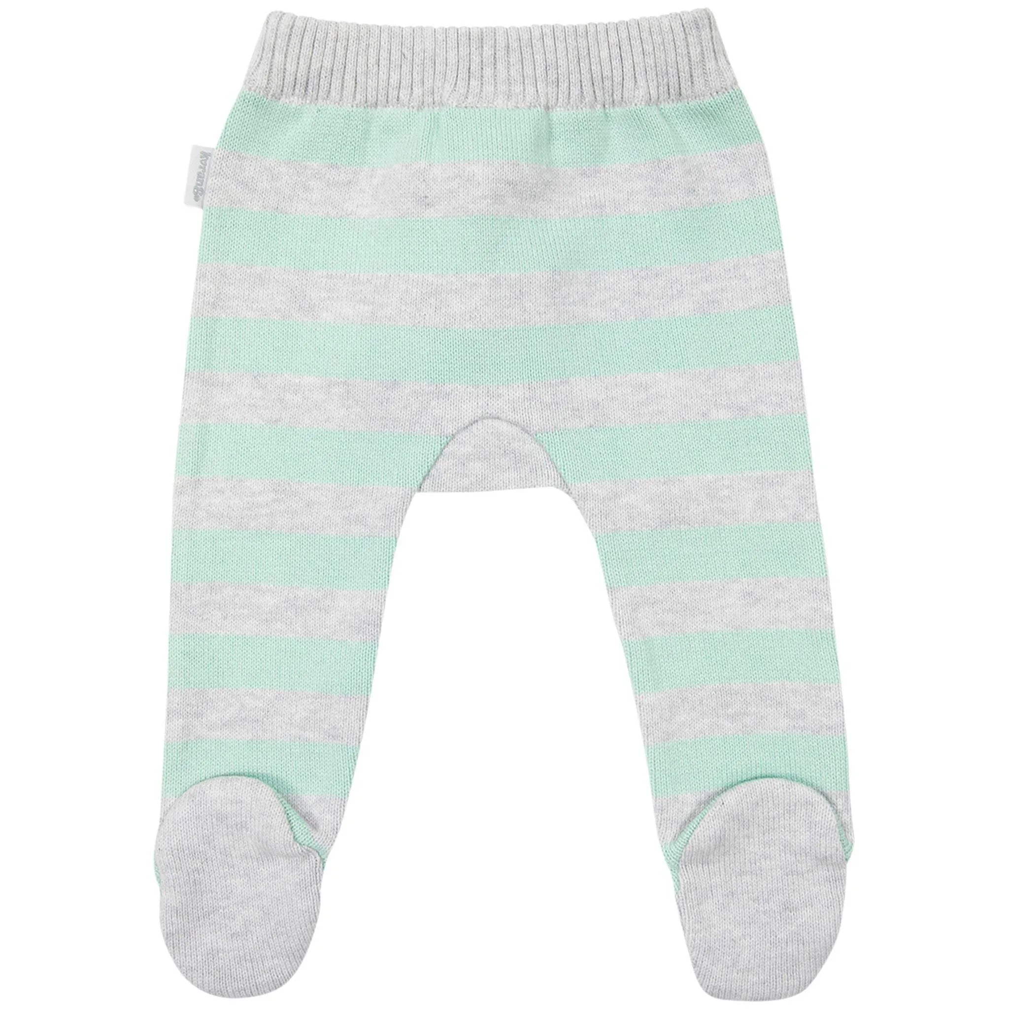 Striped Knit Leggings Mint/Grey