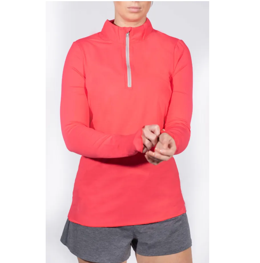 Sun Protector Half Zip Tunic - Coral