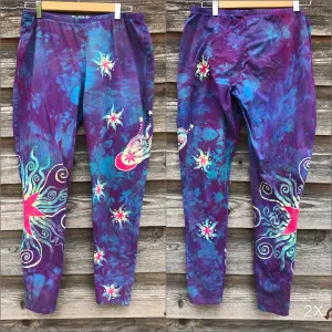 Sunrise Moon and Stars Batik Yoga Leggings