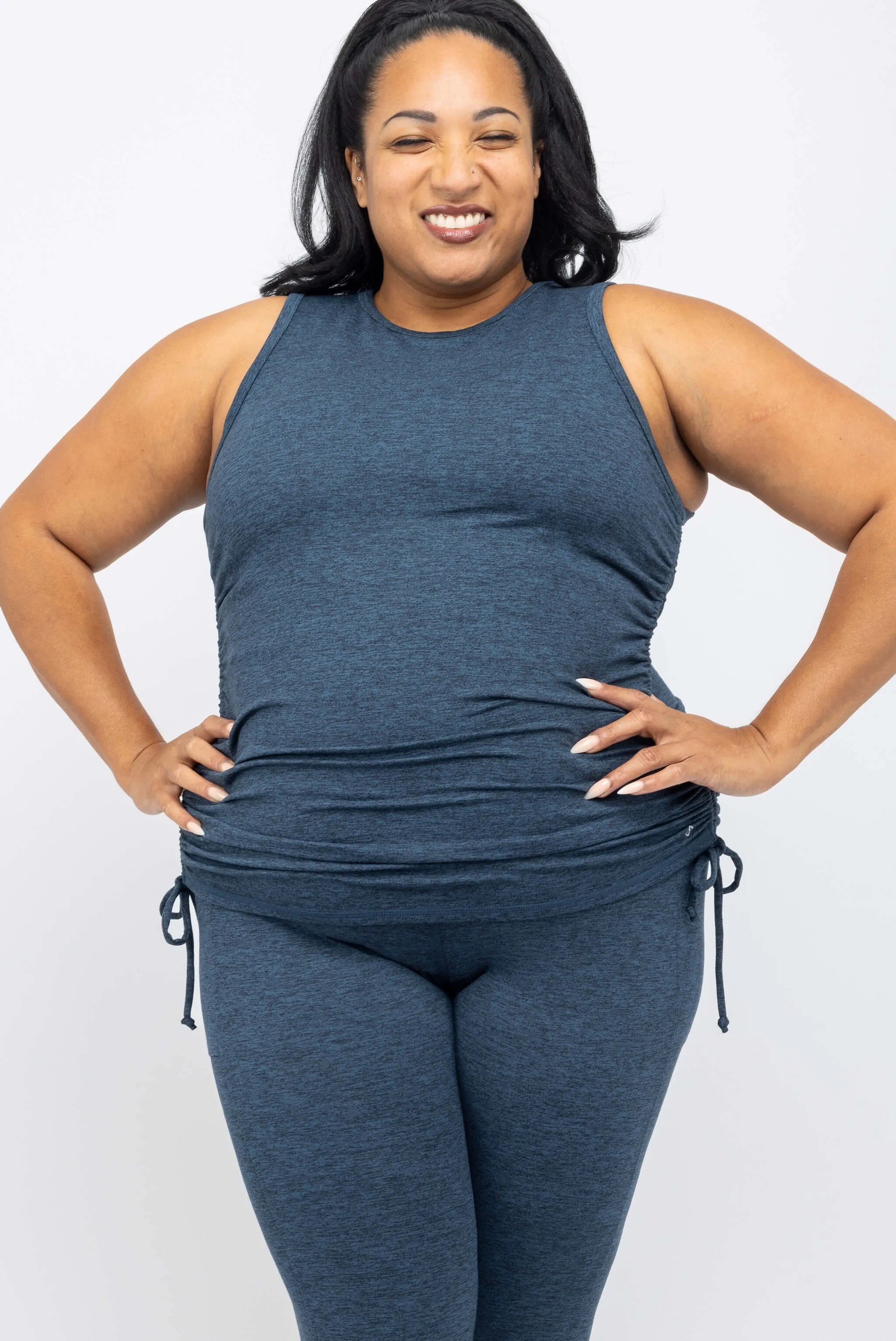 SuperSoft Cinch Tank - Heather Navy