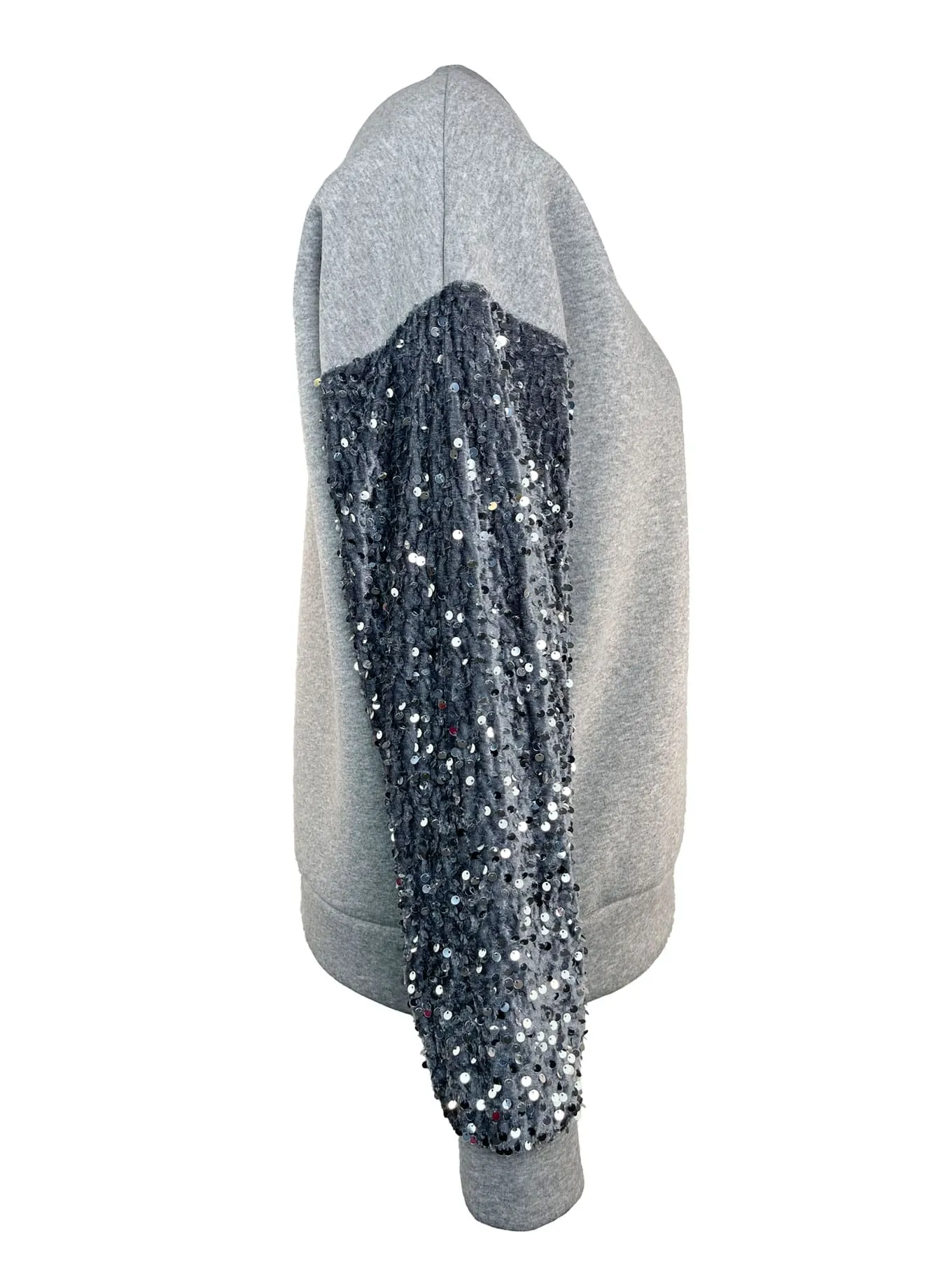 Sweatshirt Pailletten grau