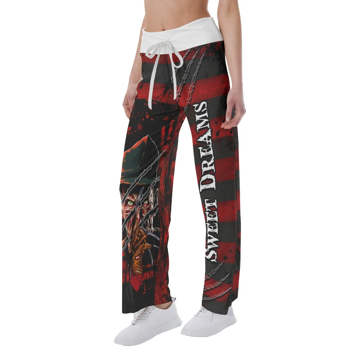 Sweetdream Skull Horror Art Women's High-waisted Wide Leg Pants