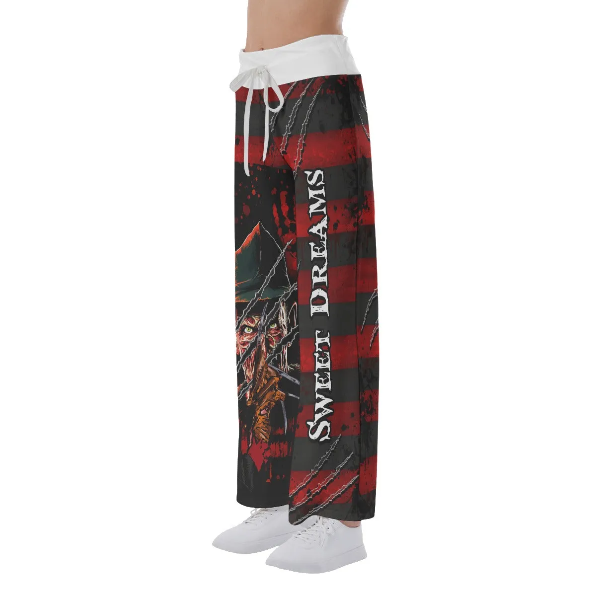 Sweetdream Skull Horror Art Women's High-waisted Wide Leg Pants