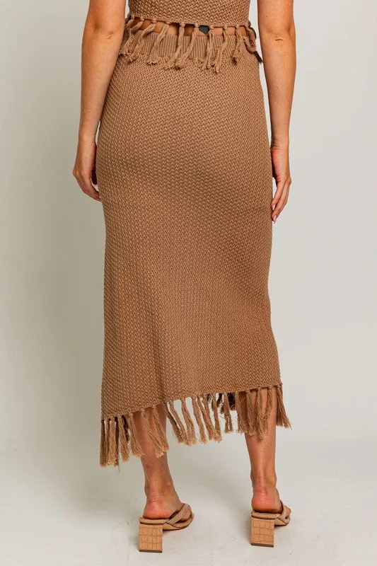 Tassel Detail Sweater Midi Skirt **This item has free shipping.**