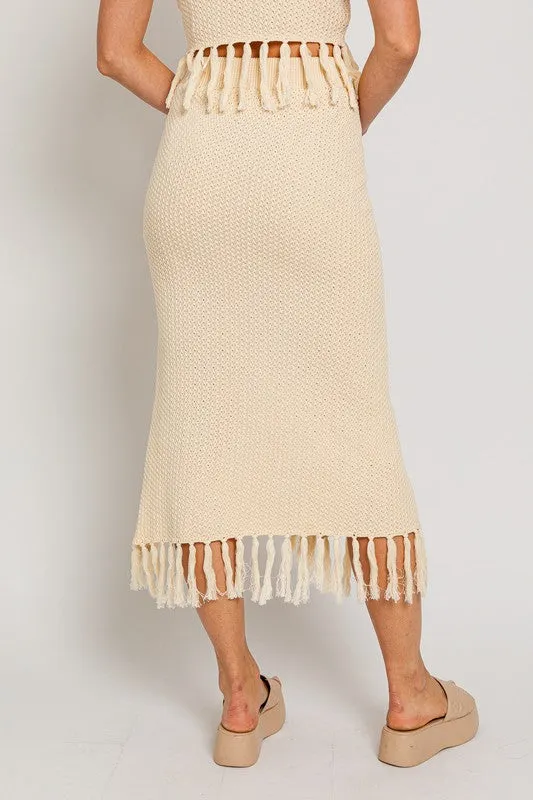 Tassel Detail Sweater Midi Skirt **This item has free shipping.**