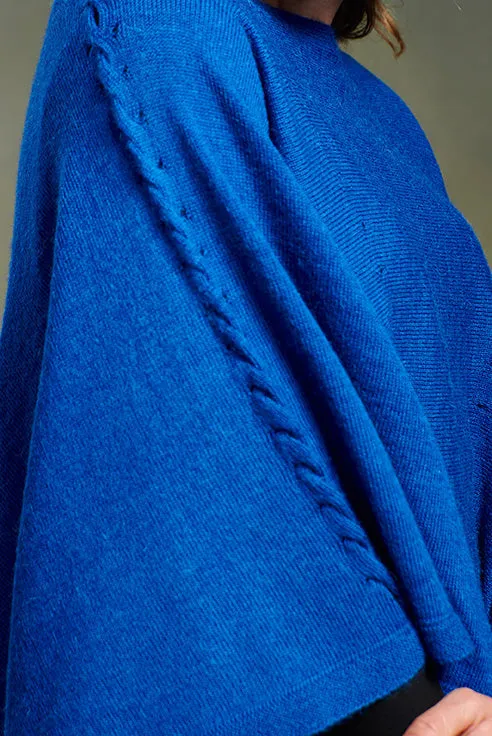 Tatiana Poncho Baby Alpaca Color Blu