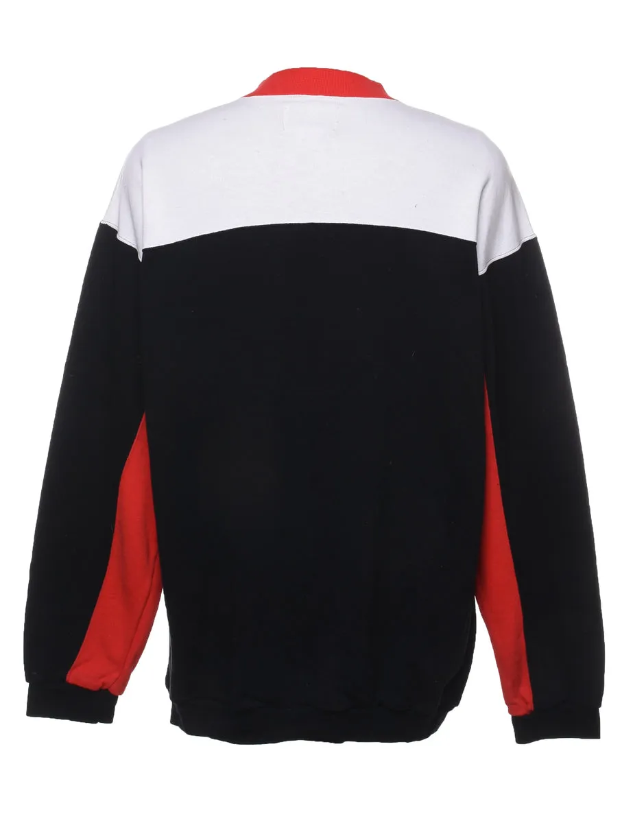 T.E.A.M 1990s Red, Grey & Black Sweatshirt - L