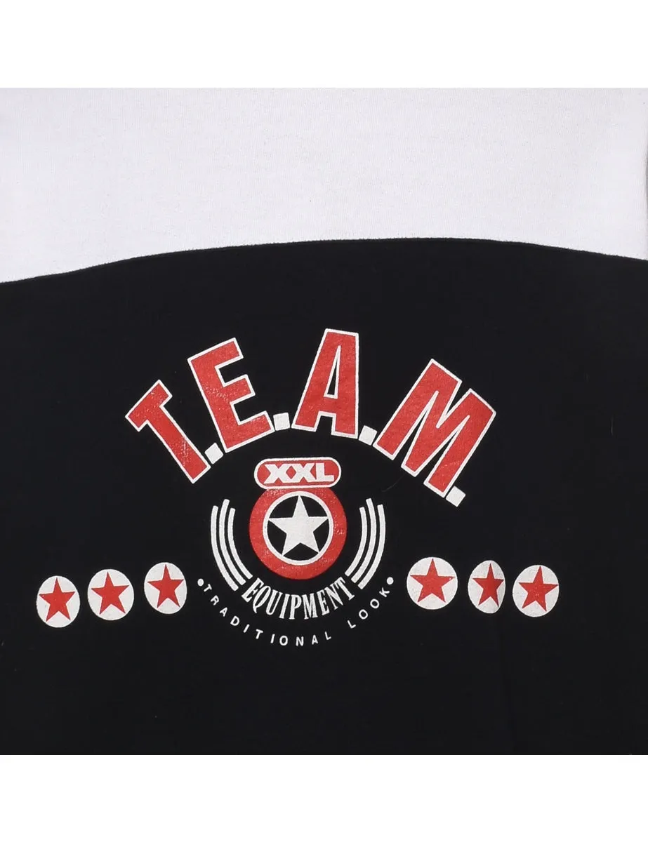 T.E.A.M 1990s Red, Grey & Black Sweatshirt - L