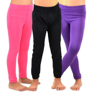 TeeHee Socks Kid's Casual Acrylic Leggings Pink/Purple/Black 3-Pack (70896)