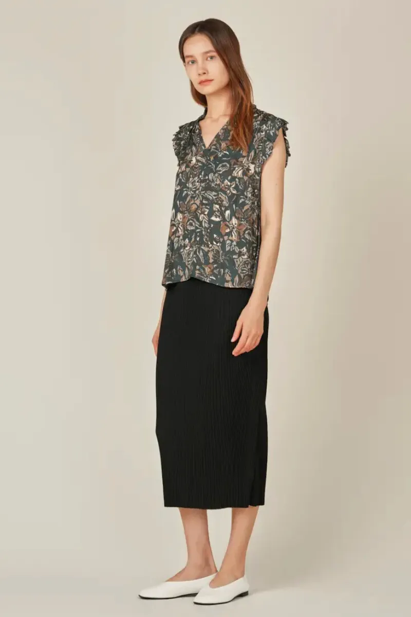 The Pleated Midi Skirt