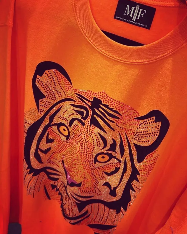 Tiger Crewneck Sweatshirt - Orange