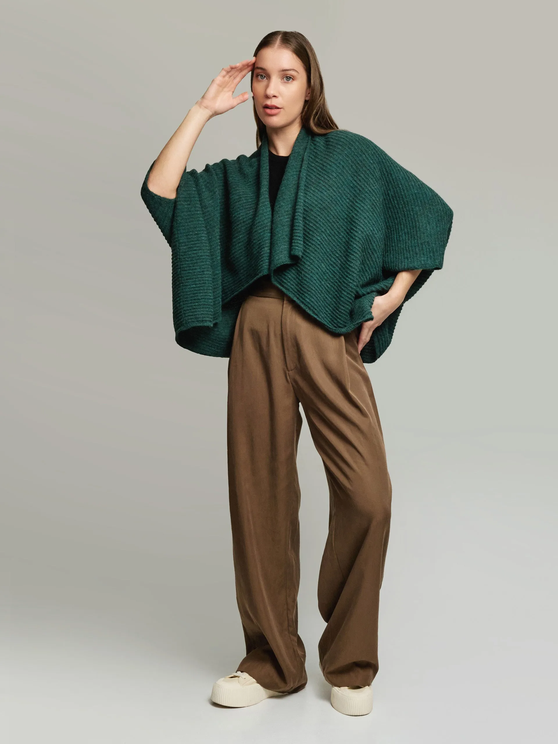 Tinaja Poncho Baby Alpaca Color Green