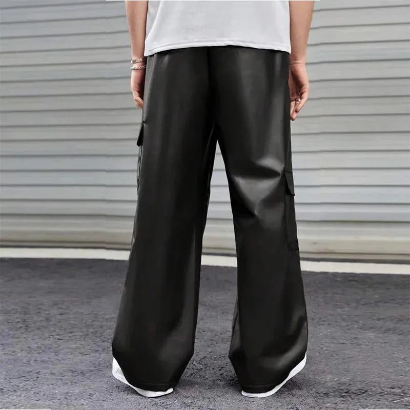Trend4us Unisex Loose PVC Cargo Wide-Leg Pants