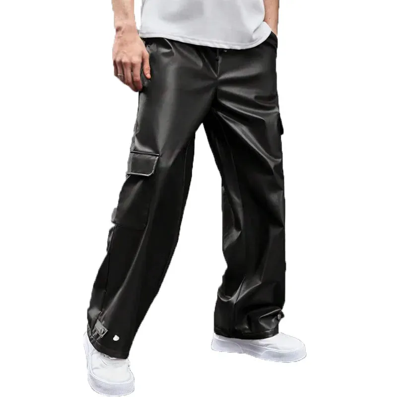 Trend4us Unisex Loose PVC Cargo Wide-Leg Pants