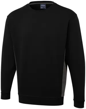 Two Tone Crew New Sweatshirt | Black/Charcoal