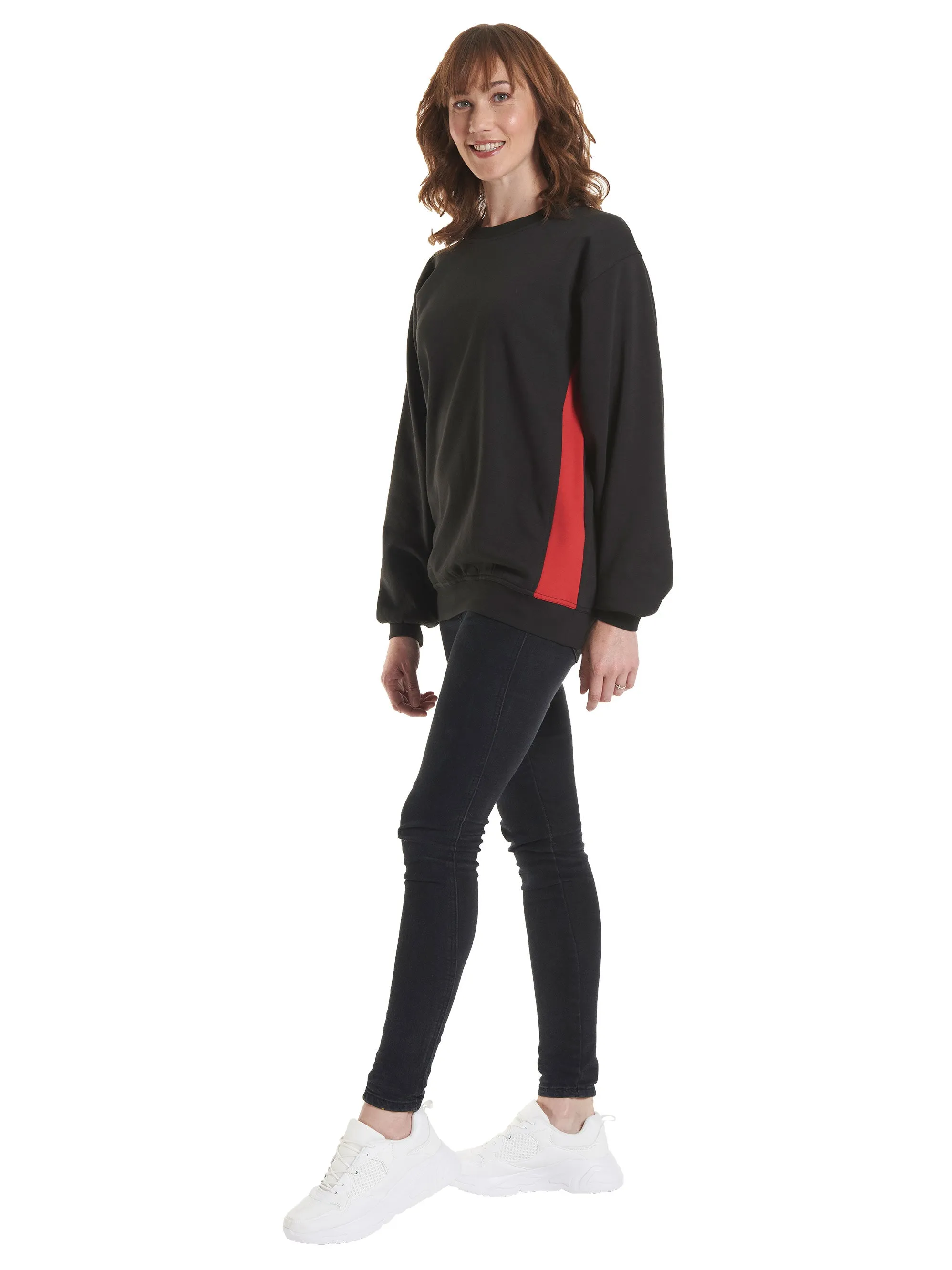 Two Tone Crew New Sweatshirt | Black/Charcoal
