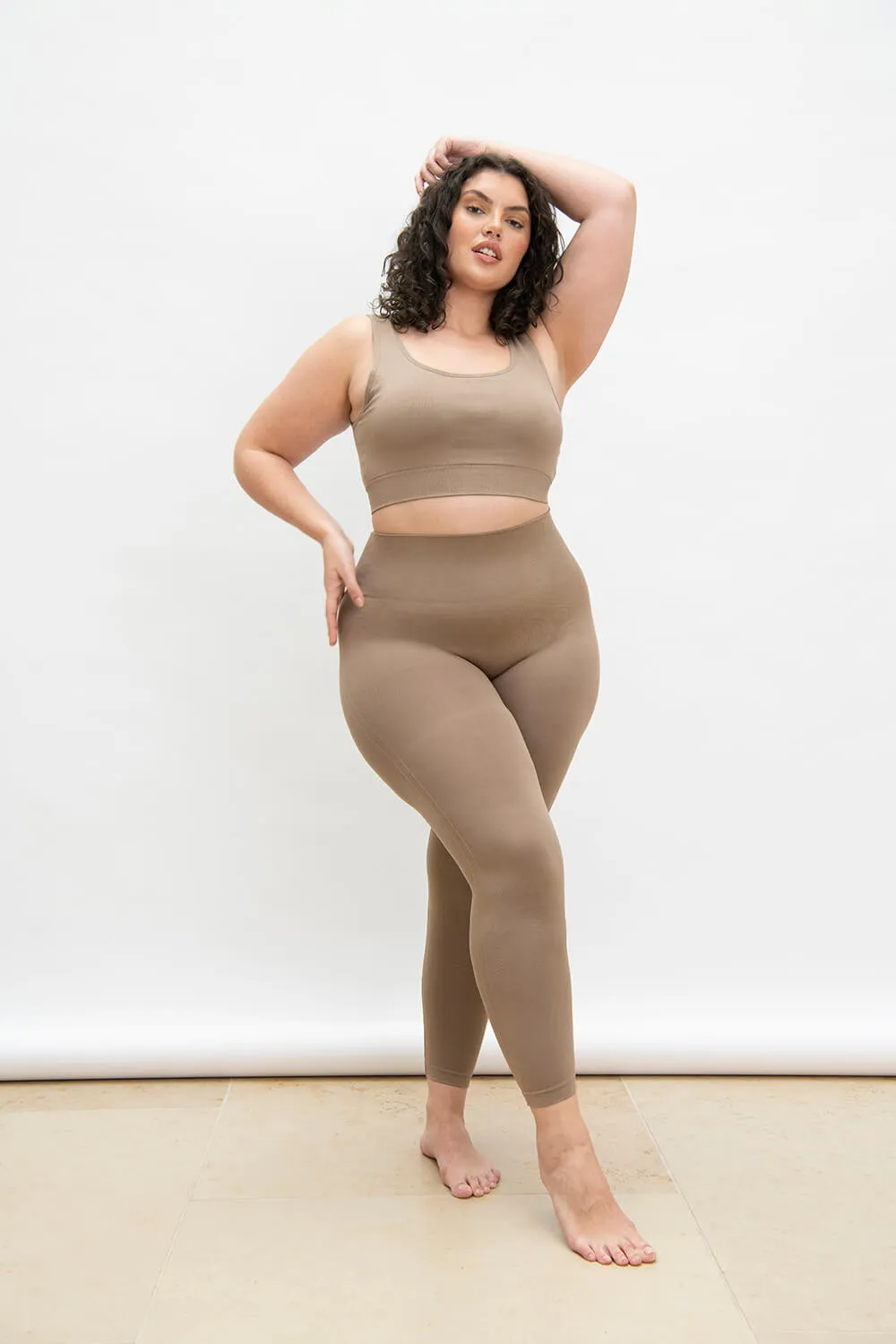Ultimate High Waisted Seamless Leggings - Oatmeal Beige