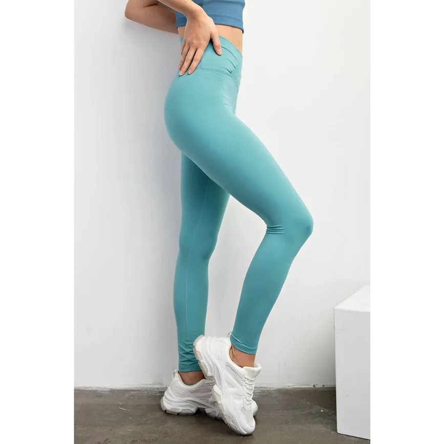 V Waist Full Length Leggings Tidal Wave