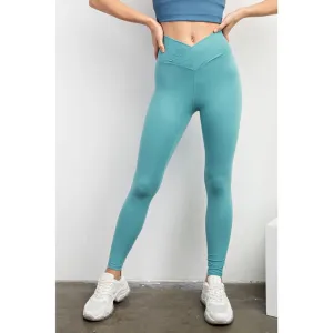 V Waist Full Length Leggings Tidal Wave