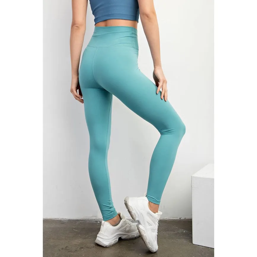 V Waist Full Length Leggings Tidal Wave