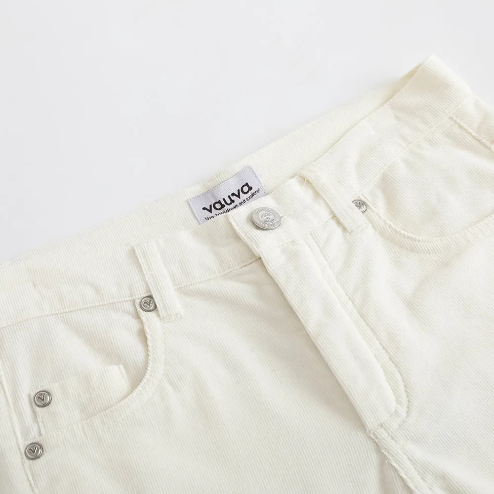 Vauva FW23 - Girls Embroidered Flared Pants (White)