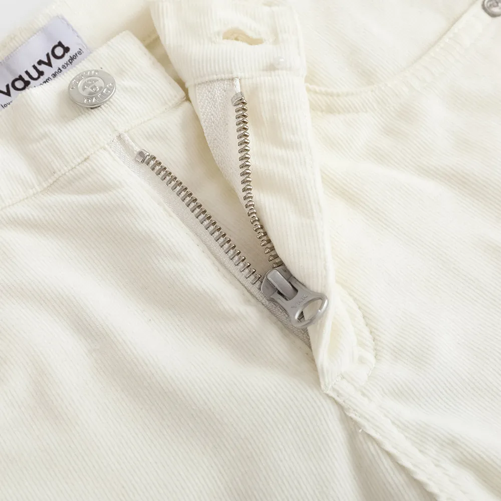 Vauva FW23 - Girls Embroidered Flared Pants (White)