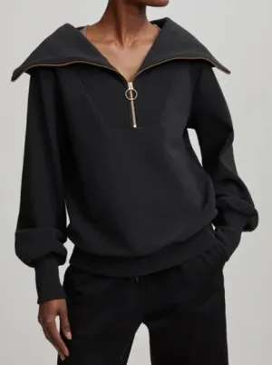 VINE HALF-ZIP PULLOVER | BLACK