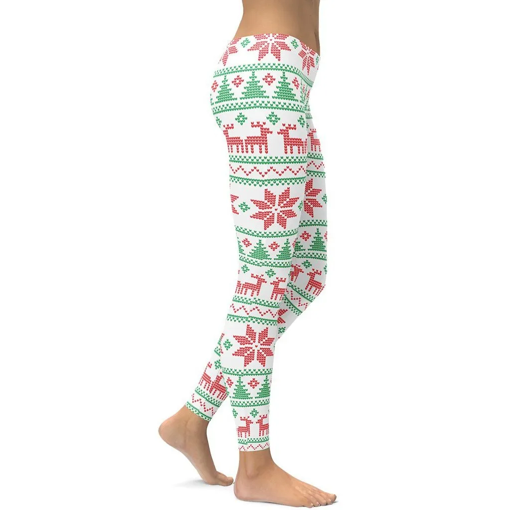 Vintage Knit Print Leggings