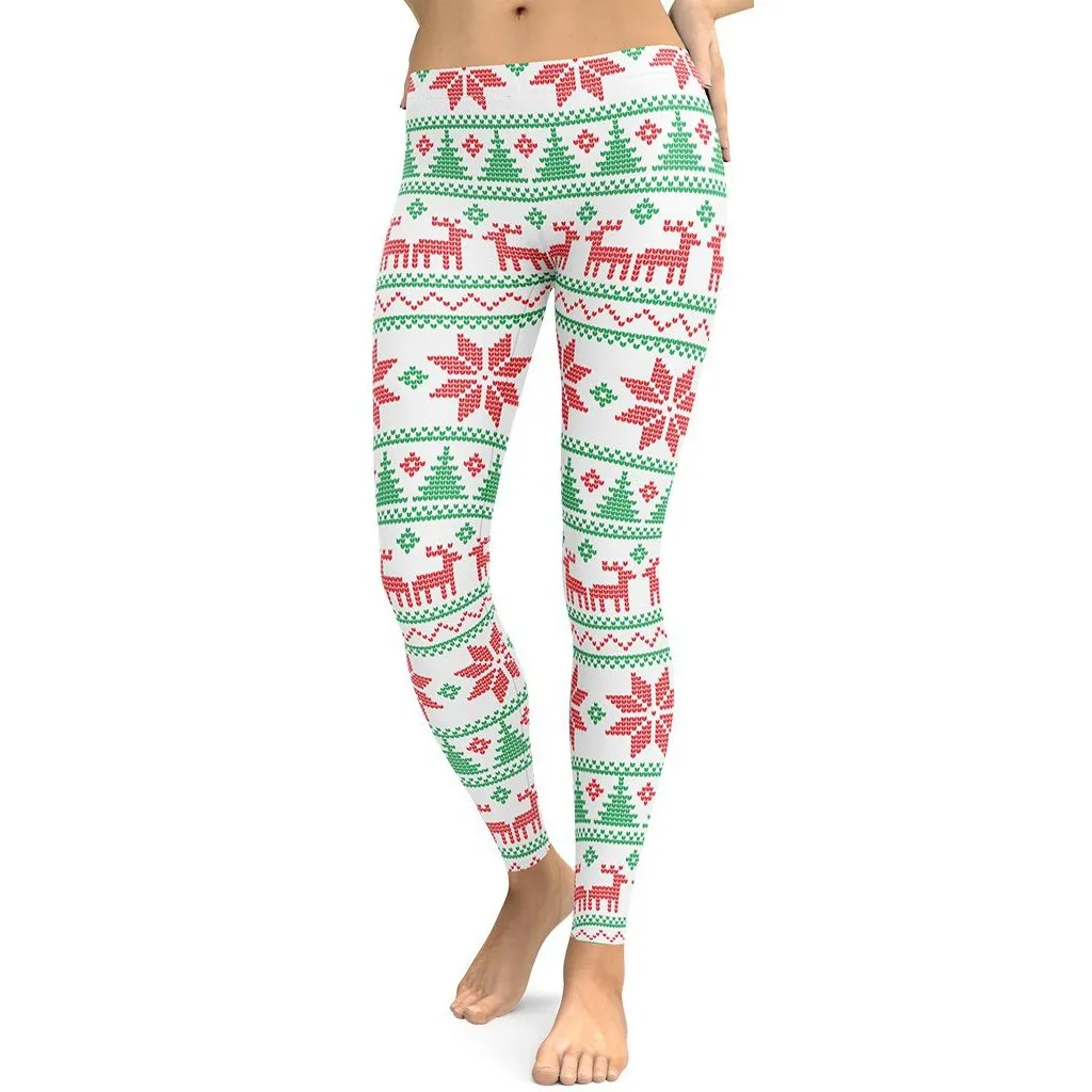 Vintage Knit Print Leggings
