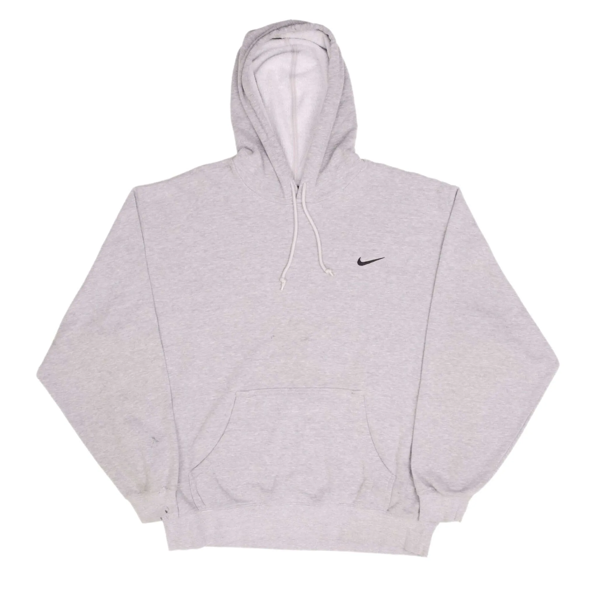 VINTAGE NIKE CLASSIC SWOOSH GREY HOODIE SWEATSHIRT 2000S SIZE XL
