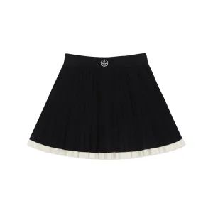 Vintage School Knit Pleated Skirt Black