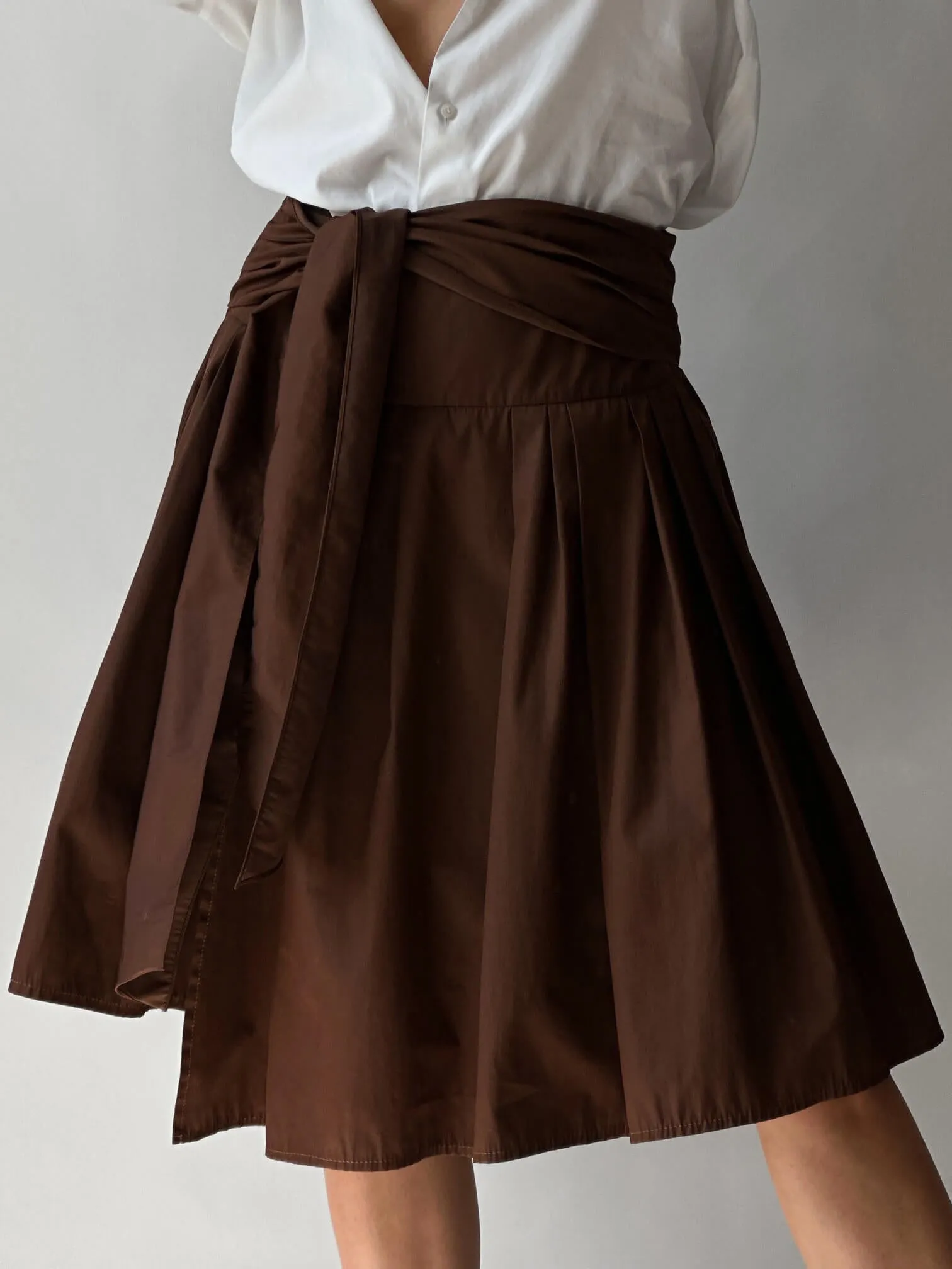 Vintage Waist Tie Pleated Skirt | 6/S